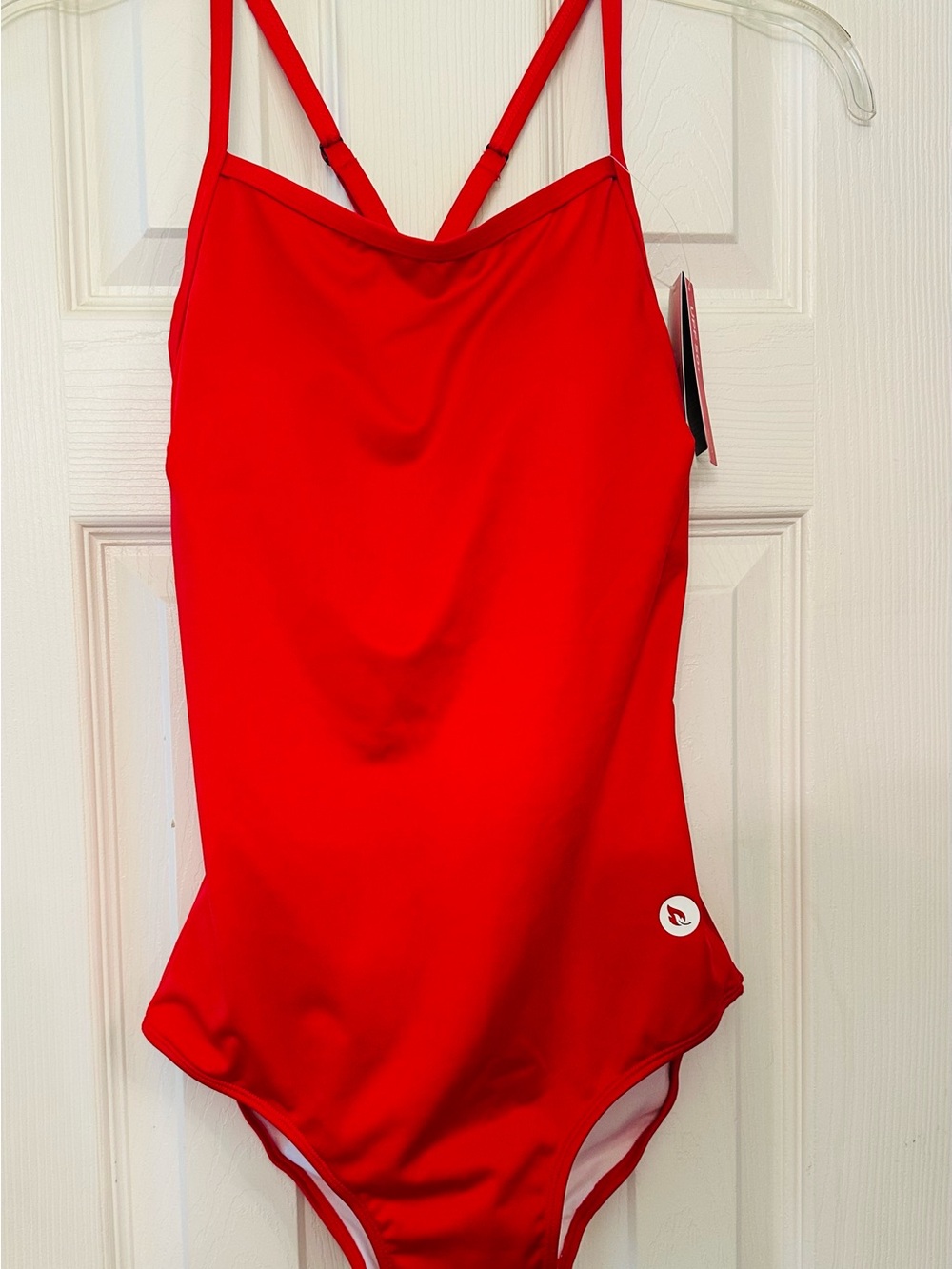 Baleaf Red Swimwear Lined Brief with Logo Print